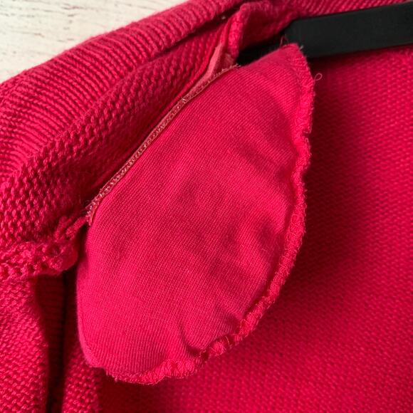 Bechamel Pink Knit Cardigan Sweater Colorful Geometric Squares Button Up Medium - Picture 11 of 16